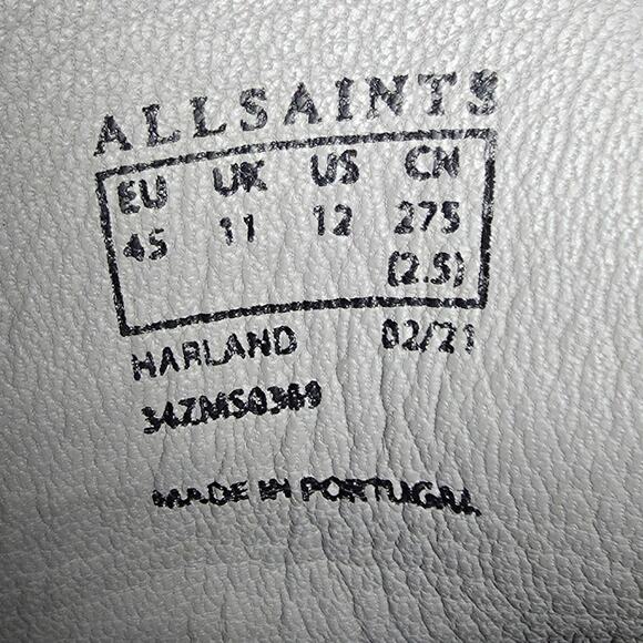 ALLSAINTS HARLAND MEN’S CAP‑TOE LEATHER LACE-UP COMBAT BOOTS – BLACK – SIZE 12 New! ALLSAINTS Harland Cap Toe Boot (Men) Black 45 EU 12 US  main image 3